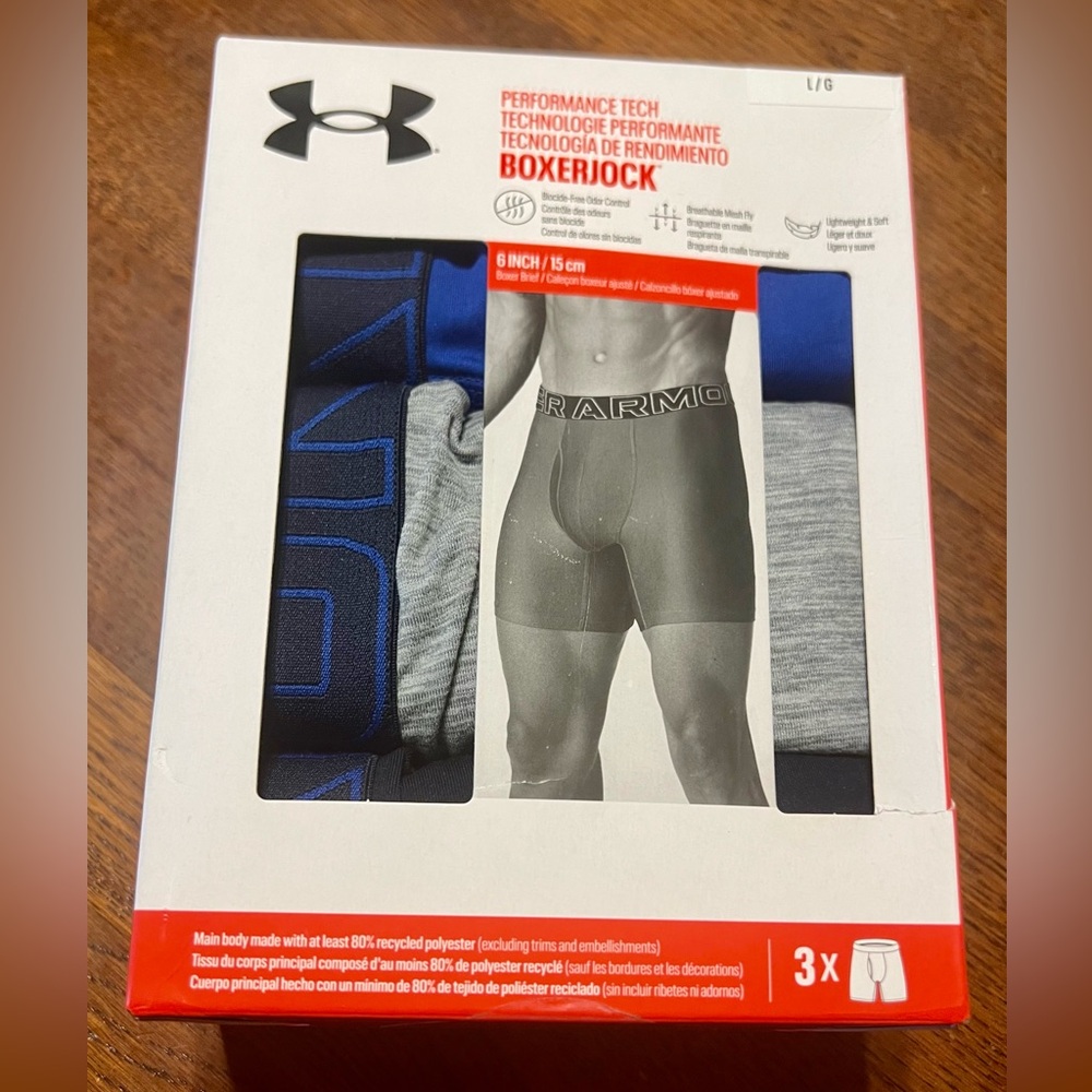 Under Armour Men's Boxer Briefs - Blue and Gray